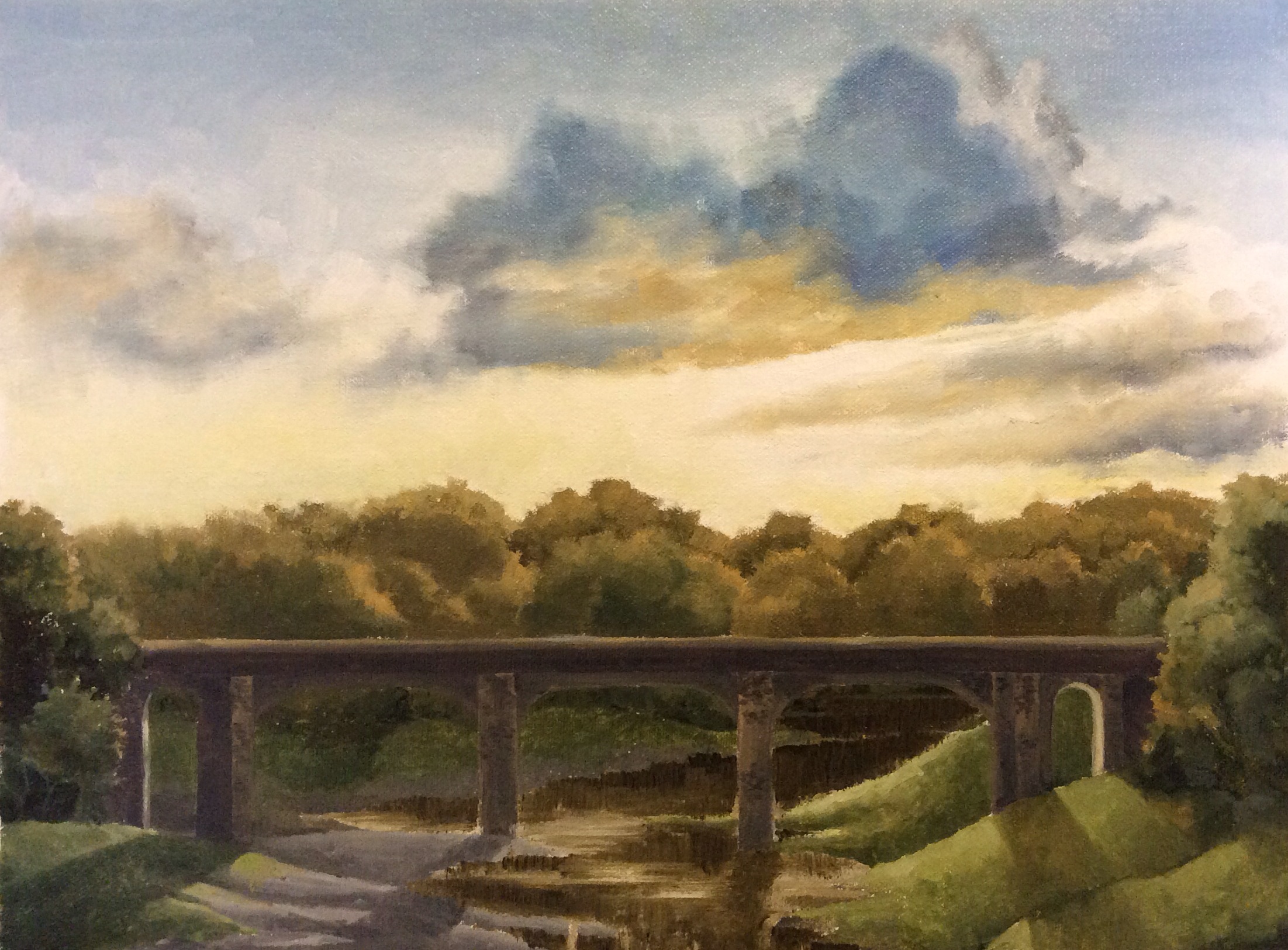 Konkan Rail Bridge, Oil, 2016