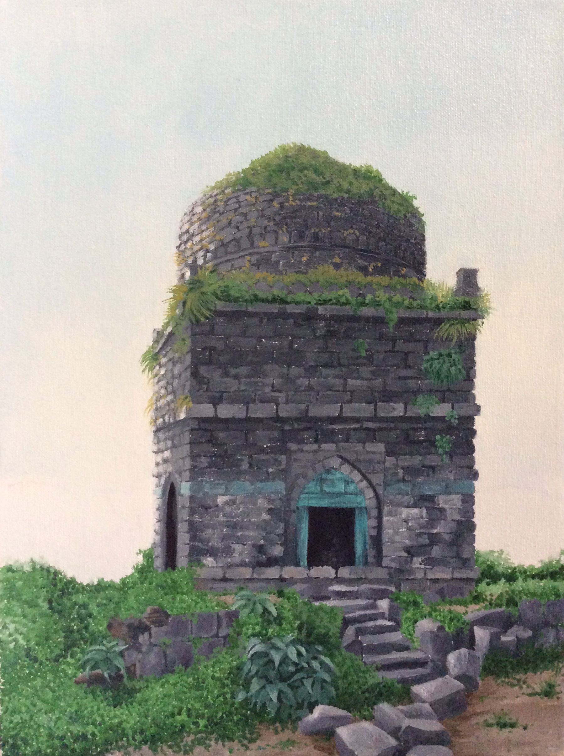 Mosque on Lohagad, Oil, 2016